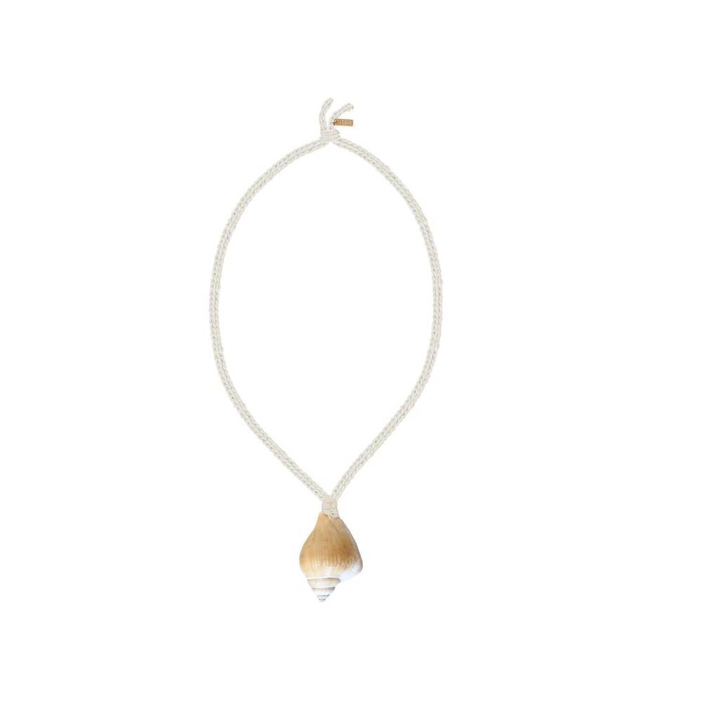 NEW ADRIANA PAPPAS women's crocheted conch necklace in white